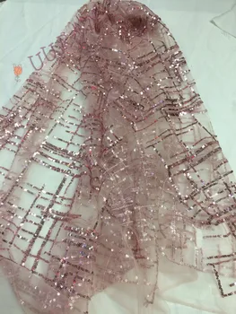 

encaje renda Beaded tulle fabric 5 YARDS Elastic Lace African lace fabric 2017 high quality Tulle mesh lace fabric