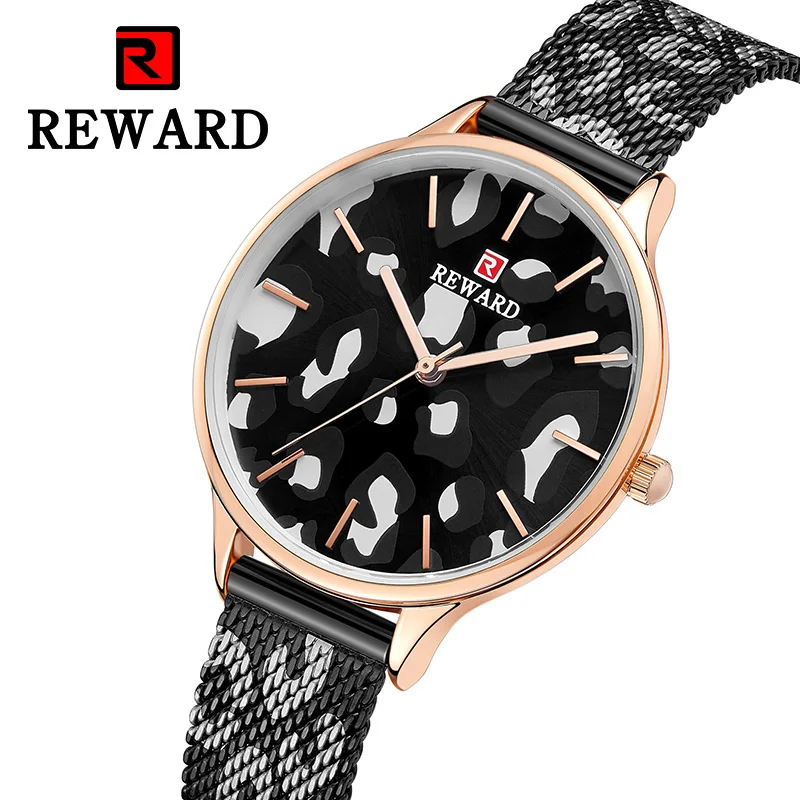 

Women's Watches Leopard Print Steel Mesh Watch Women Fashion Ultra-thin Watches Japanese Movement 3ATM Ladies Clock