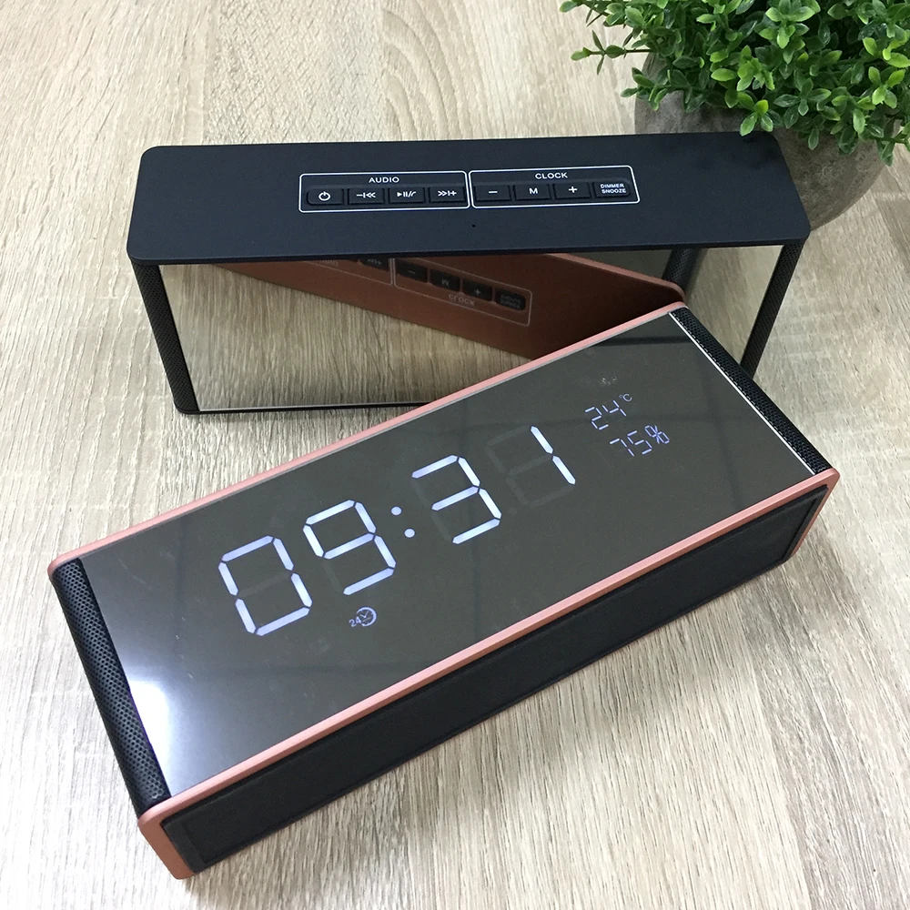 Portable Bluetooth Speaker 10W Kalonki with LED Display FM Radio Alarm Clock Mic HIFI Mini Wireless Stereo Soundbar for Computer (14)