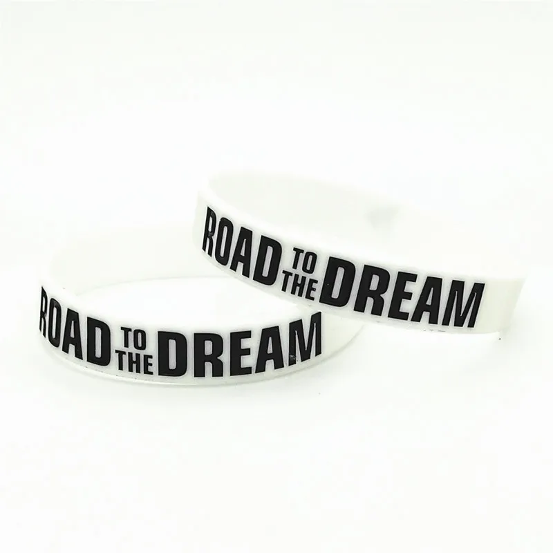 Road to the Dream Rubber Silicone Bracelets&Bangles silicone wristband Ink Filled Letter Women Men Bracelet Rubber Wrstband Gifts SH307 1PC