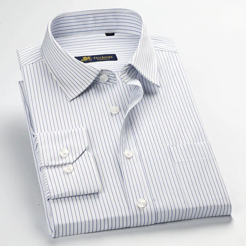 Новые мужские полосатые официальные рубашки мужские деловые рубашки классического дизайна размера плюс с длинным рукавом не железные рубашки - Цвет: 5532