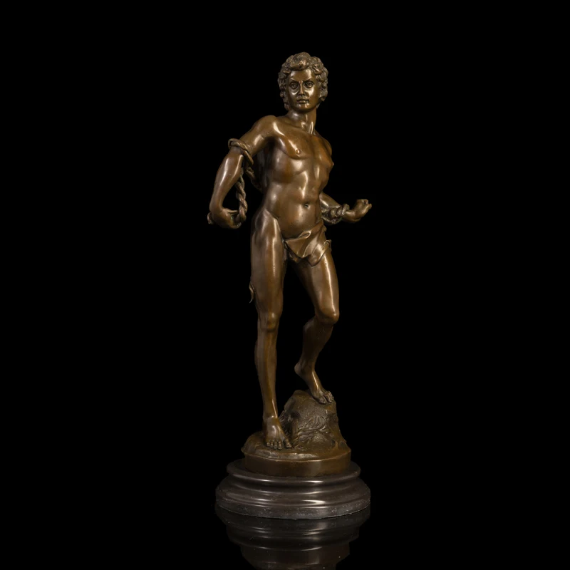 

ATLIE Western Bronze Classical Ancient Greek Man Statues Sculptures Big Size Antique Male Bronze Figurines Collectible Metal Art
