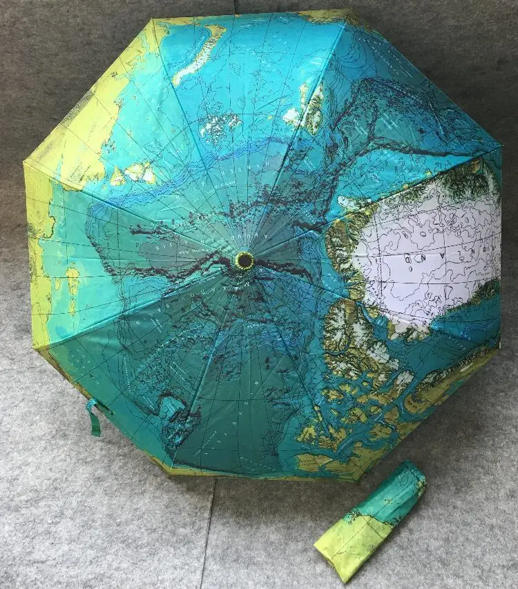 

World Map Painting Umbrella Fully Automatic Windproof Anti-UV Sun /Rain Umbrella Parasol Women Protection Windproof Umbrellas