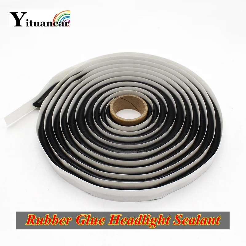 

Yituancar 1X 4M Black Butyl Rubber Glue Headlight Sealant Retrofit Reseal Hid Headlamp Taillight Shield Glue Tapes For Auto Car