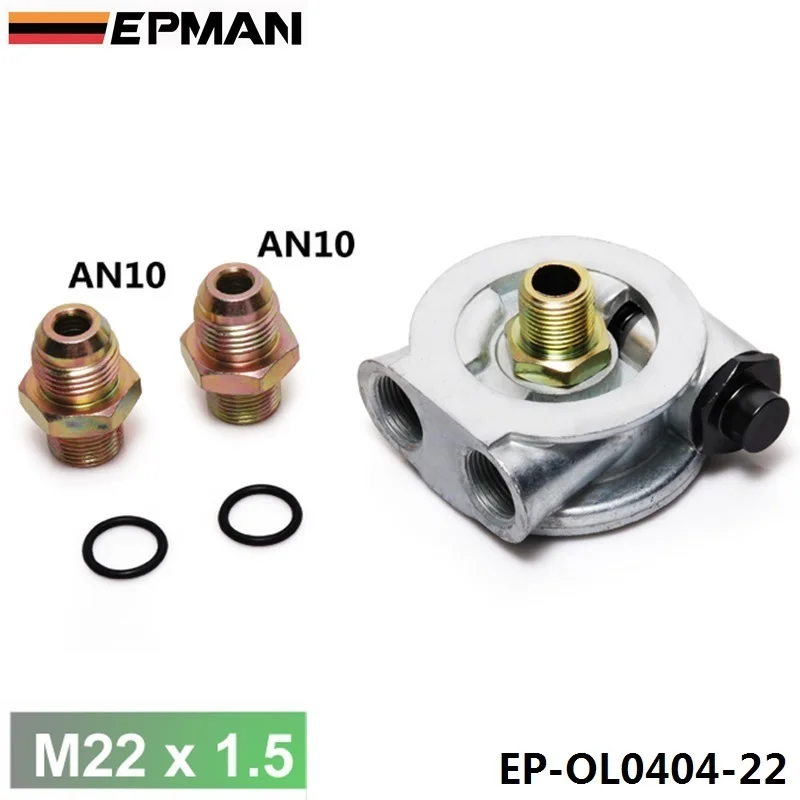 Масляный радиатор фильтр Сэндвич пластина+ термостат адаптер(AN10 или AN8) фитинги EP-OL0404 - Цвет: M22x15xAN10
