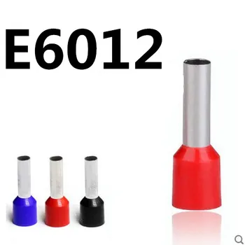 

1000pcs/pack E6012 Cord Pre-insulated terminals Wire connectors Bootlace Ferrules For 6.0mm2 AWG12 8mm Pin of Length Brass tubes