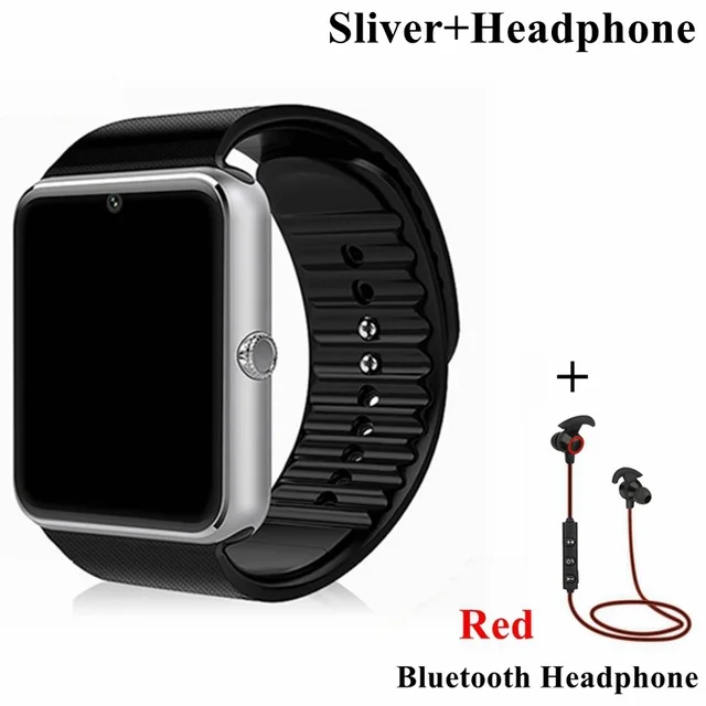 Смарт часы GT08 часы Sim Bluetooth подключение Android телефон Smartwatch GT08 PK DZ09 V8 для мужчин поддержка камеры телефон TF - Цвет: sliver Headset