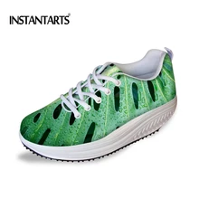 INSTANTARTS/Повседневная Летняя женская обувь на плоской подошве; женская обувь на платформе с 3D-принтом; стильная женская обувь для похудения