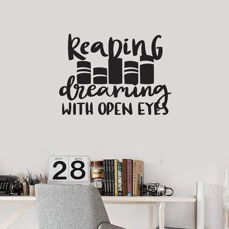 Vinyl Wall Decal Reading Quote Read Book Shop Library Decoration Art