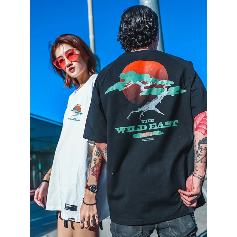 UNCLEDONJM The wild east Футболка с принтом уличная 2019 Harajuku Хип Хоп повседневные мужские