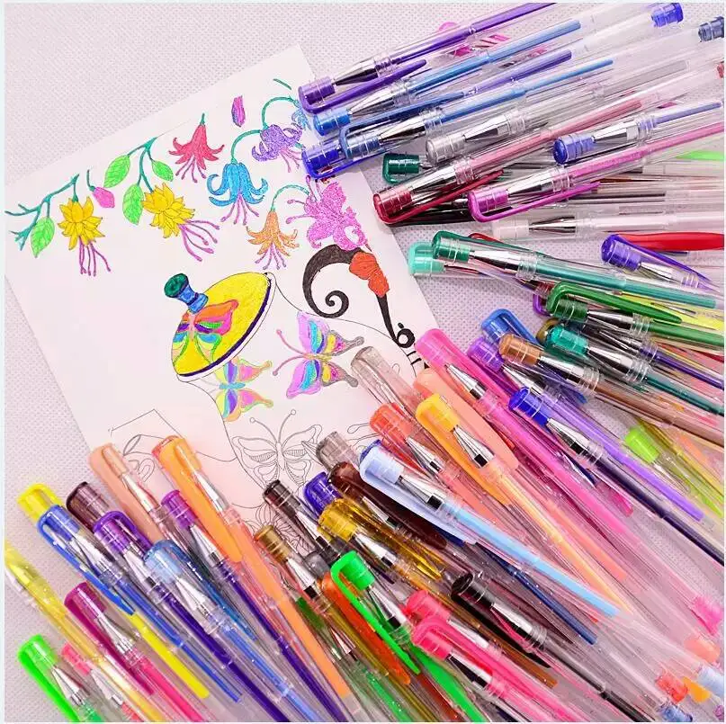 Набор гелевых ручек с металлическим блеском 100 шт.|gel pen set|colorful pens schoolgel |
