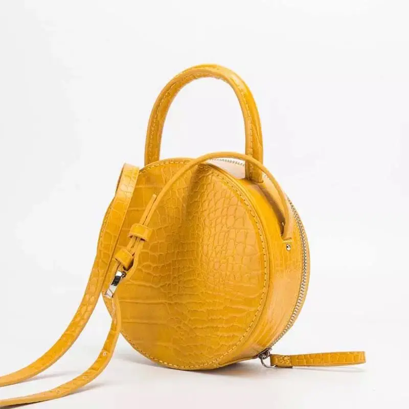 Brand New Crocodile Bag Mini Round Crossbody Bags Women Casual Yellow Shoulder Bag Small Female ...