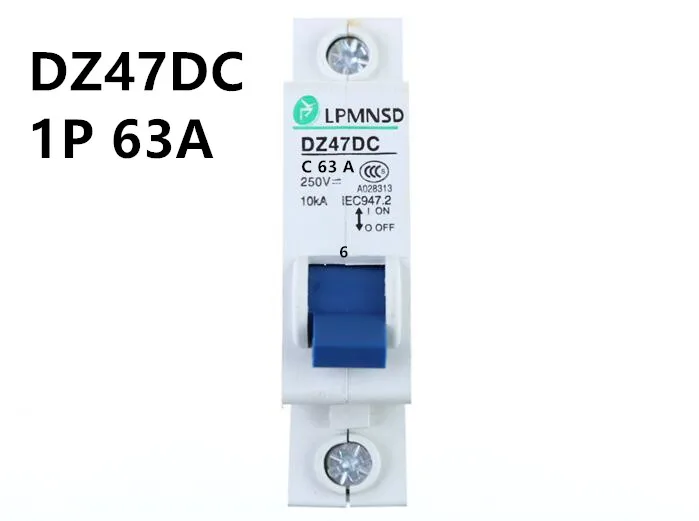 

DZ47 1P 63A DC 250V Circuit breaker MCB 1 Poles C45