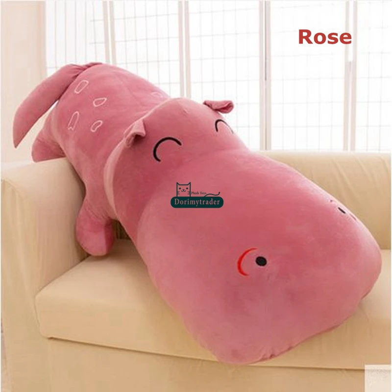 Dorimytrader Hot Biggest 180cm Cute Soft Animal Hippo Plush Toy 71'' Huge Stuffed Cartoon Hippos Pillow Doll Baby Present DY61502 (2)
