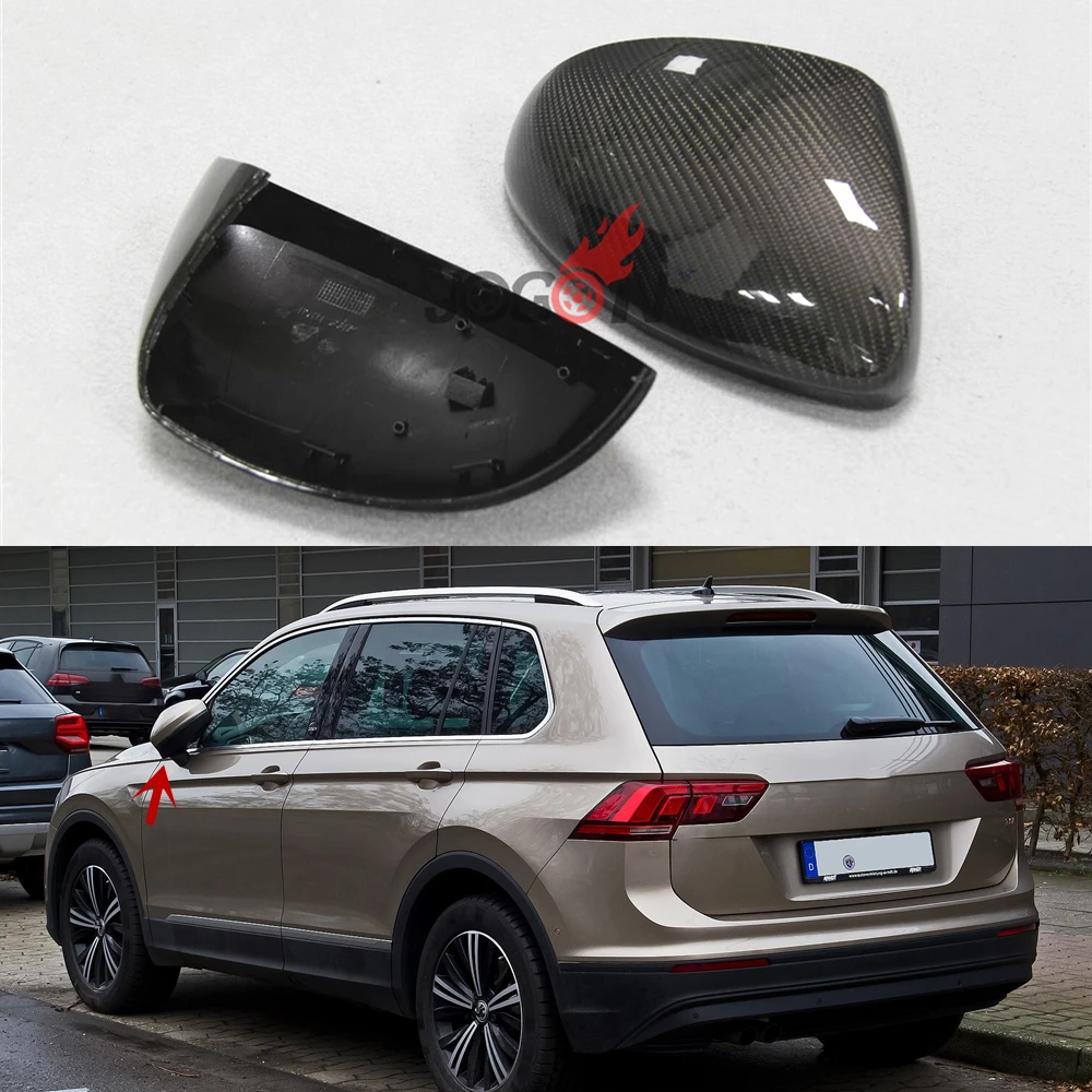 Car Replace Rearview Side Wing Mirror Cover For VW Volkswagen Tiguan 2017 2018 Carbon Fiberin