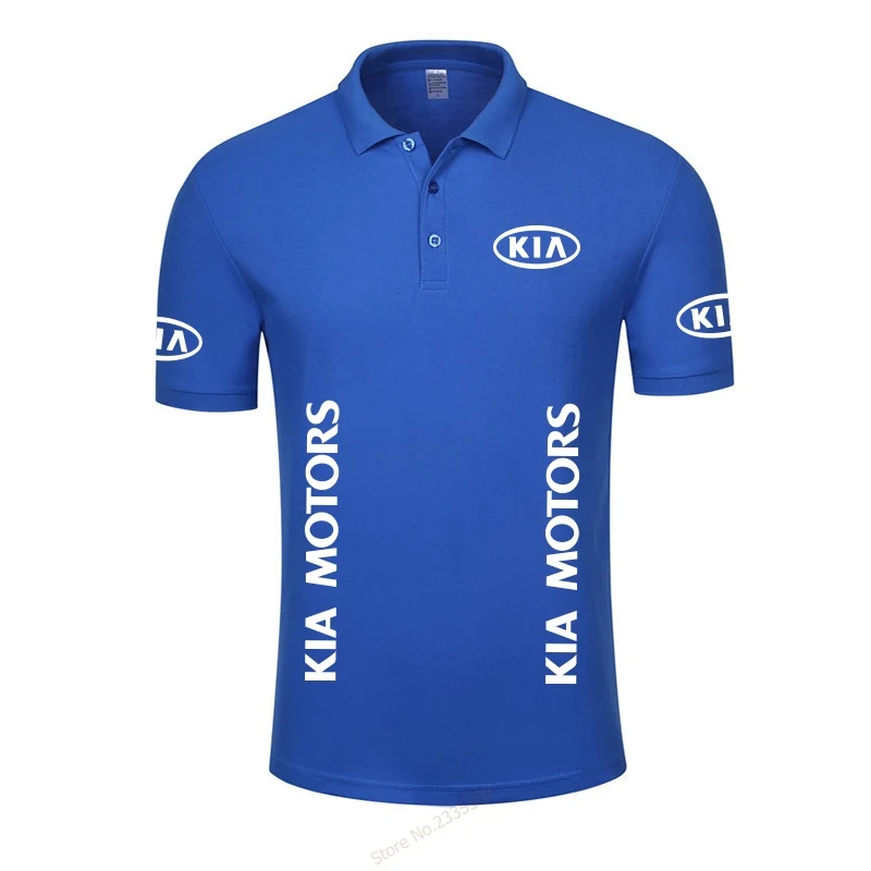 Новинка, брендовая мужская рубашка поло с коротким рукавом для Kia Motors, мужские хлопковые модные летние повседневные топы