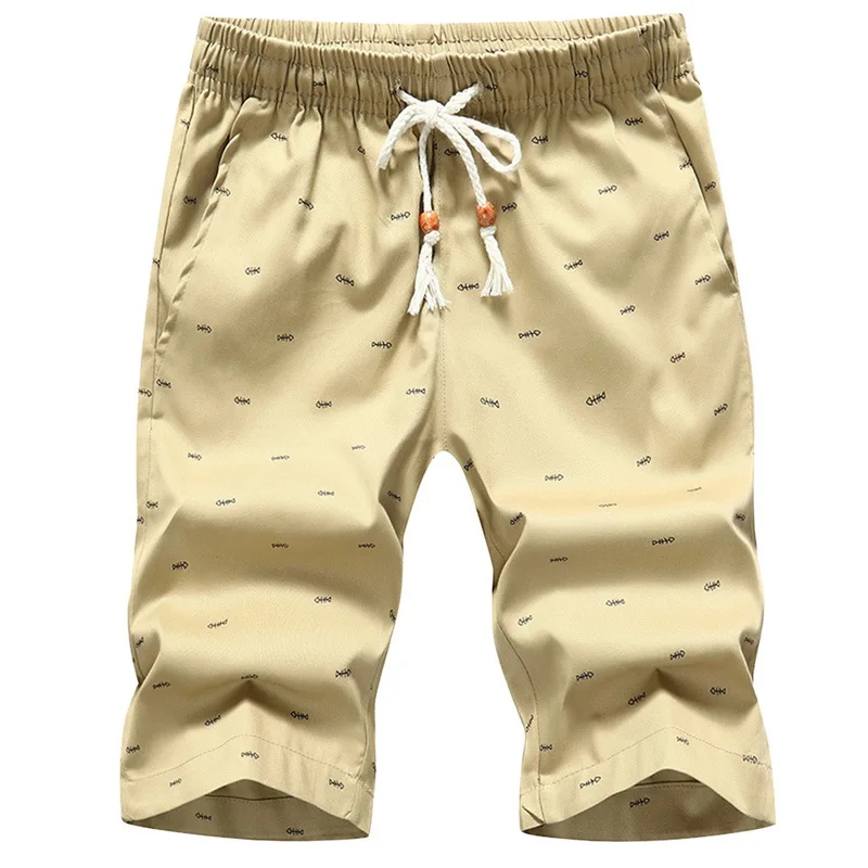 BOLUBAO Брендовые мужские шорты летние мужские повседневные шорты мужские эластичные модные шорты мужские дышащие шорты с принтом - Цвет: Khaki
