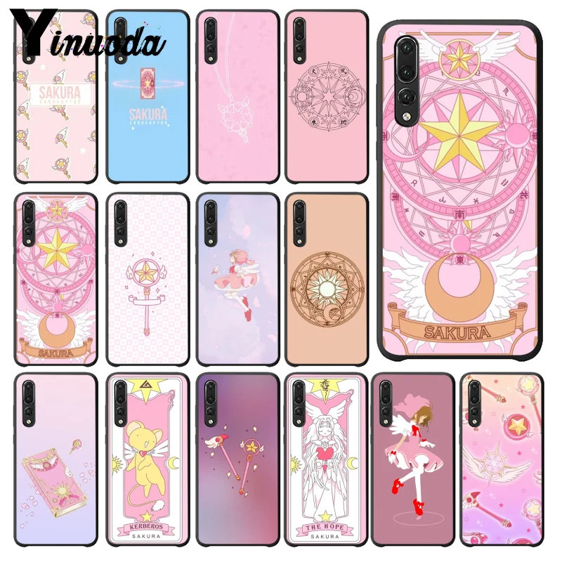 

Yinuoda Cardcaptor Sakura Soft Silicone black Phone Case for Huawei P9 P10 Plus Mate9 10 Mate10 Lite P20 Pro Honor10