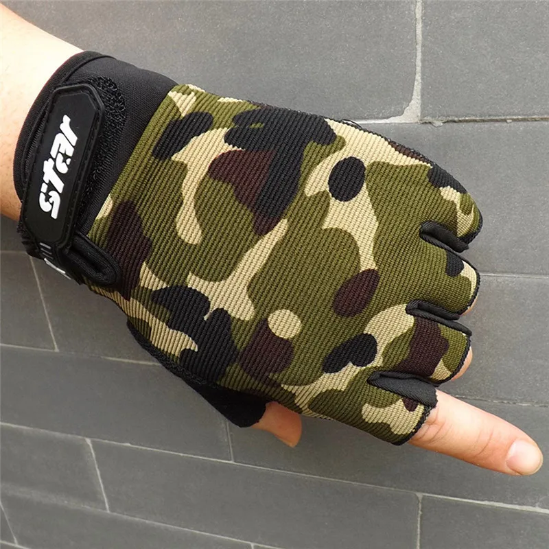 

2017Men Antiskid Cycling Bike Gym Fitness Sports Half Finger Gloves Fingerless Gloves Hand Warmer Male Anti-slip F