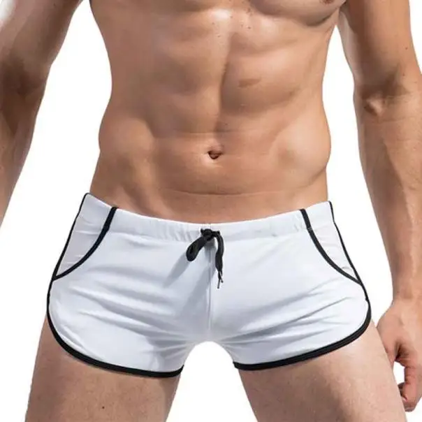 

Mens 2018 Mens Swimming Trunks Shorts Wear Front Tie with Pocket Pants Swimsuit boys swimwear boys swimming trunks 20