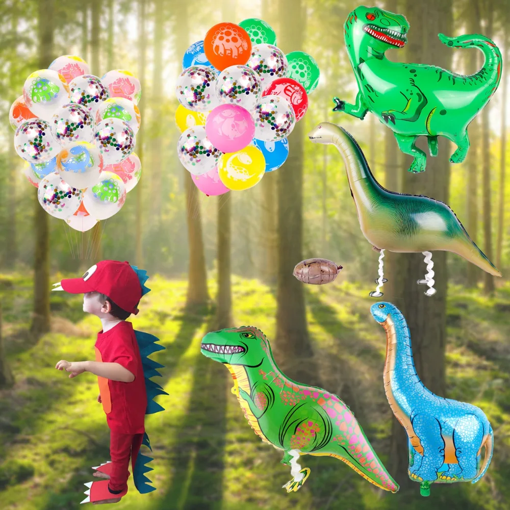 FENGRISE, украшения для дня рождения, Детские вечерние шары с динозаврами, балоны на день рождения, для детского душа, 12 дюймов, латексные шары с животными