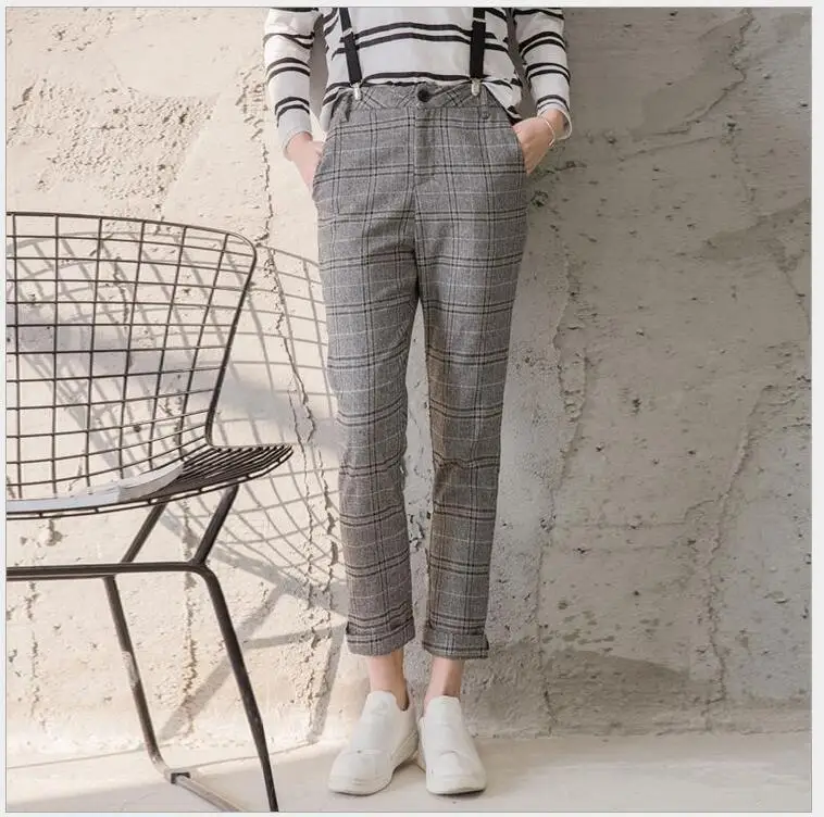 2019 fashion strap loose feet pants pants spring and summer new tide ...