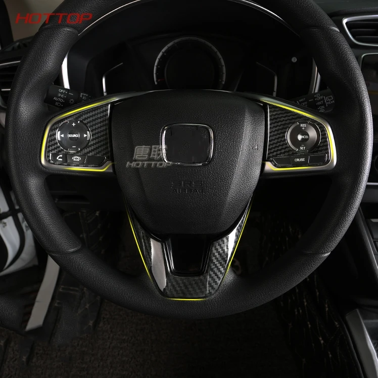 

Carbon Interior decoration For Honda CRV 2008 2009 2010 Interior ABS Carbon Fiber Paint Steering Wheel Trim Overlay Decoration