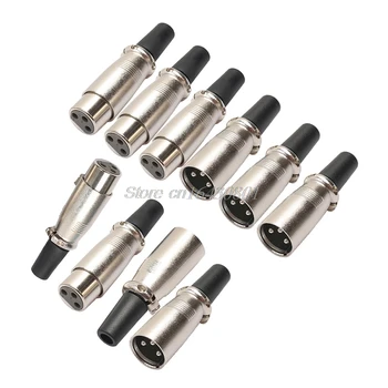 

5 Pairs XLR 3 Pin Female Jack/Male Plug Audio Microphone MIC Audio Connector New Drop shipping