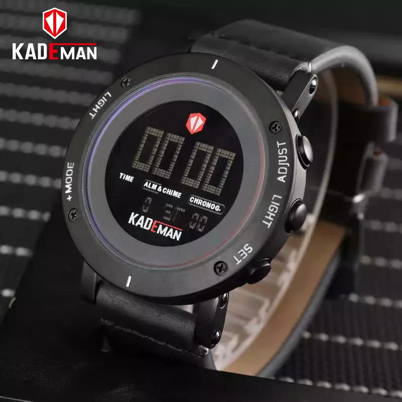 

KADEMAN Top Brand Luxury Military Men Watch Sport Waterproof Leather Hand Clock Digital Time Male Wristwatches Relogio Masculino
