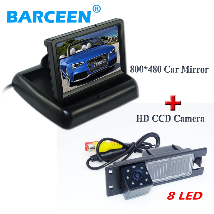 image sensor hd ccd car rear camera 8 led with wire car monitor4.3 for Opel Astra H /Corsa D/ Meriva A /Vectra C/Zafira B/FIAT ynd led rear license plate light for vauxhall opel corsa c d astra h j zafira b