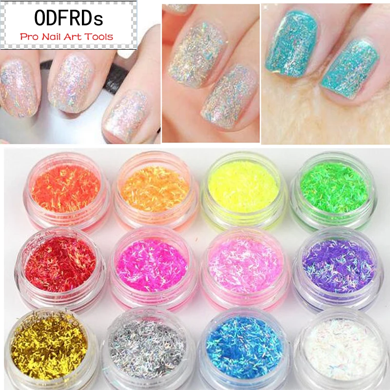 

Fashion Nail Decoration Laser reflective Small strip flash powder For Nail Art Tips used with Nail Polish M561