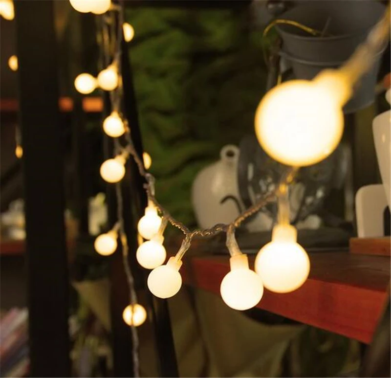 10 м 100 светодиодный светильник с шариками, сказочный светильник, романтическая полоска, светильник с цепочкой, вечерние, свадебные, светодиодный светильник, Рождественский Декор