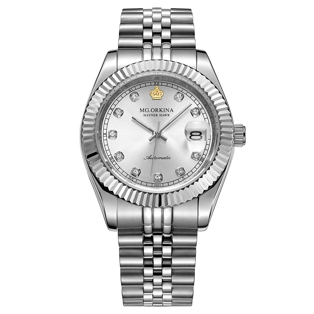 

ORKINA Watch Men's Automatic Hollow Mechanical Watch Waterproof Luminous Steel Belt Men's Watch Business Casual Watch Flywheel