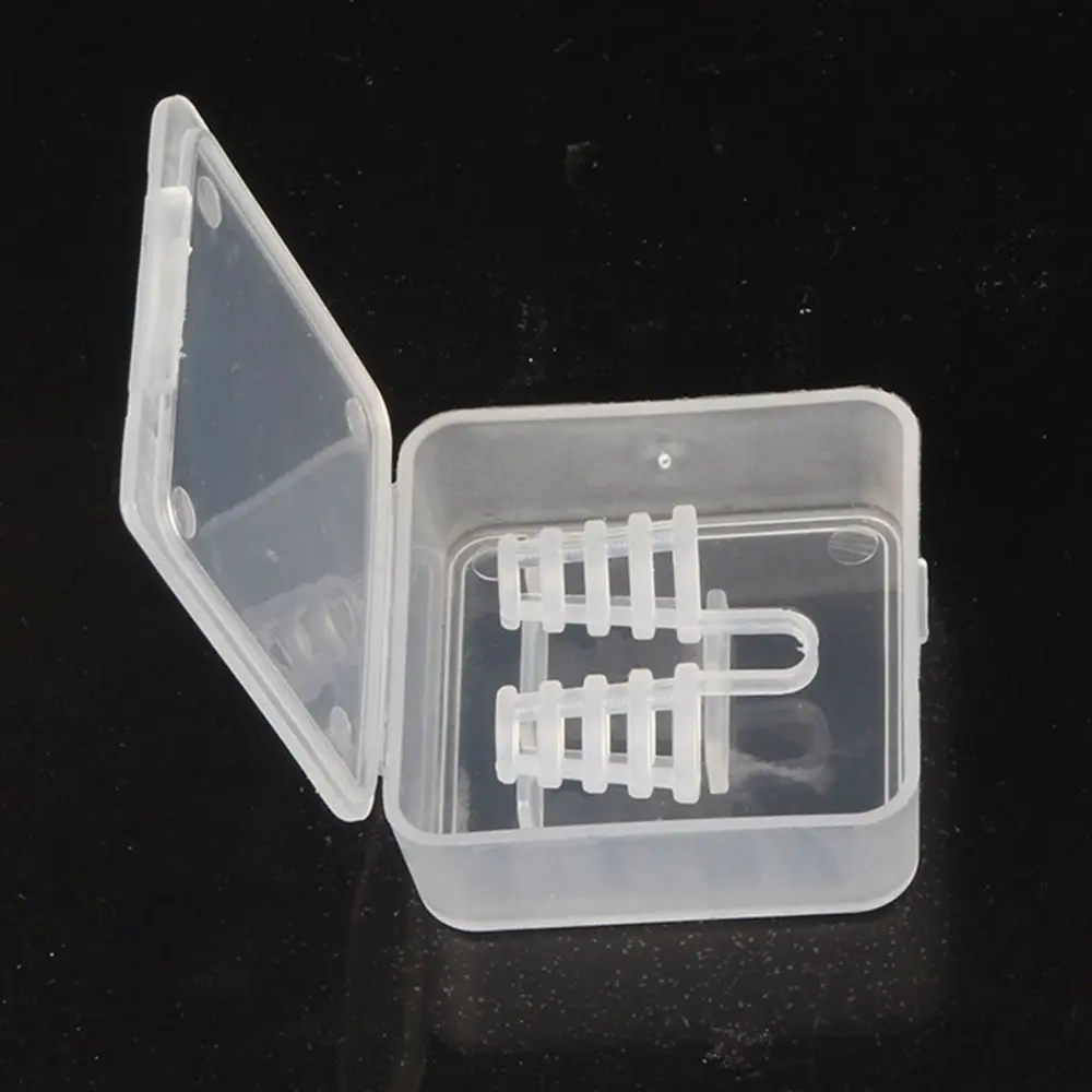 1pcs Food Grade PE Soft Rubber Anti Snore Nose Clip with Plastic Box Unisex Stop Snoring 2