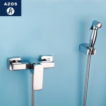 

Azos Bidet Faucet Pressurized Sprinkler Head Brass Chrome Cold and Hot Switch Single Function Washing Machine Pet Bath Shower Ro