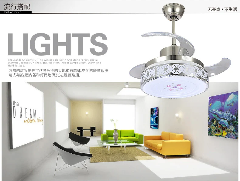 LED ceiling chandelier fan lights deluxe collapse remote control lamp ceiling chandelier fan restaurant invisible fan lights ceiling-fan-light-remote : image LED ceiling chandelier fan lights deluxe collapse remote control lamp ceiling chandelier fan restaurant invisible fan lights ceiling-fan-light-remote