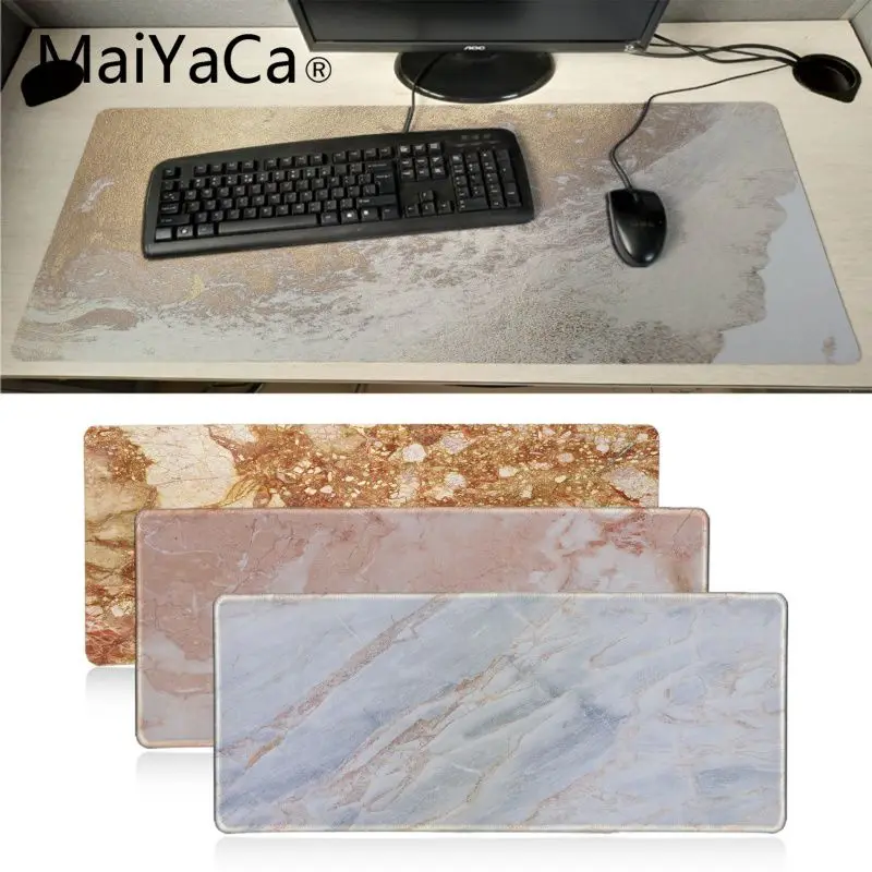 

MaiYaCa New Designs Modern Faux Gold Glitter Marble Laptop Gaming Mice Mousepad Anime Cartoon Print Large Size Game Mouse Pad