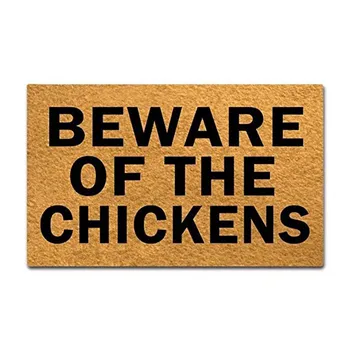 

Beware The Chickens Entrance Mat Doormats Door Mats Inside/Outside Rubber Mat Living Room Rugs Home Decor