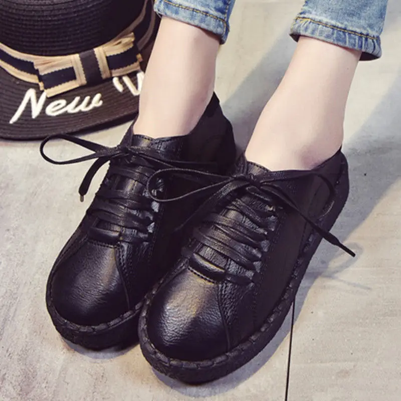 Student spring and autumn single women's wild single Korean version of the lace-up shoes flat retro small shoes