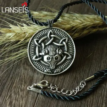 

1pcs CH-827-C celt symbol HEDGEHOG animal pendant necklace Double sided pendant