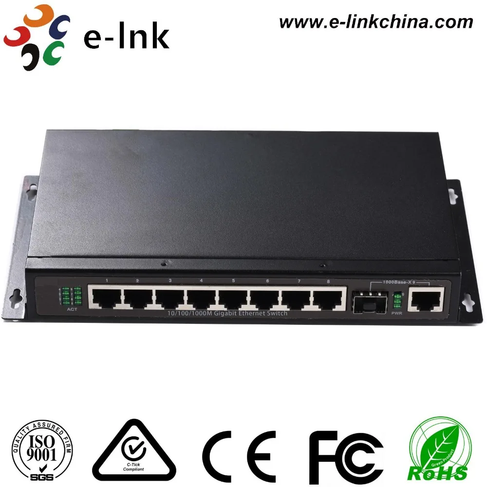 

Unmanaged 9 port Ethernet Switch with 8 gigabit TP port 1 SFP port