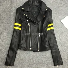 Заводская куртка панка из натуральной кожи женская куртка из овечьей кожи Большая одежда бренда женский костюм на молнии Верхняя одежда мотоциклиста