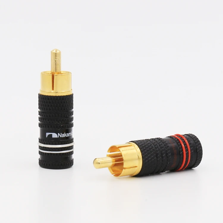 

8PCS Hifi audio Gold RCA Male Plug jack Solder Audio Video Cable Connector for DIY RCA Cable