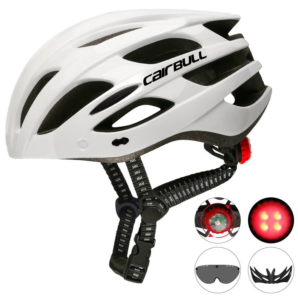 Ультра светильник шлем для езды на мотоцикле с предохранителем и универсальным питанием-от источника переменного или светильник съемный козырек очки для езды на велосипеде защитный шлем для велосипеда 22 Отверстия для дорога горный велосипед