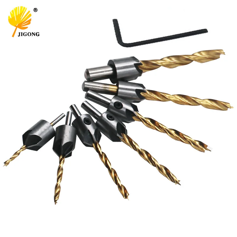 Набор сверл из титана 3 мм 4 5 6 7 8 10 шт.|countersink drill bit set|hss titaniumpower tools |