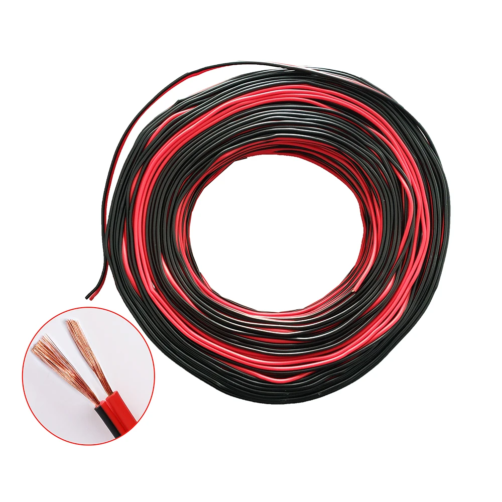 Cables calibre 16/17/18/19/21/22/24 cables de cobre puro Rojo Negro 2*0,2 ~ 2.5mm2 10 Cable de extensión de PVC aislado|Alambres y cables| - AliExpress