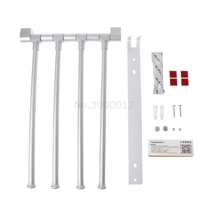 

4Arms Rotatable Towel Rack Space Aluminium Towel Hanging Bars Towel Storage With Hooks Bathroom Accessories