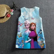 Vente numérique impression commerce congelés Princesse Robe Filles de bande dessinée Jacquard Robe