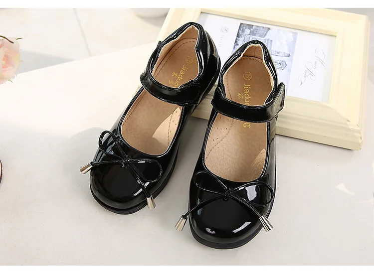 Новые стильные школьные модельные туфли детская черная натуральная кожаная женская обувь вечерние танцевальные туфли принцессы детская обувь для малышей
