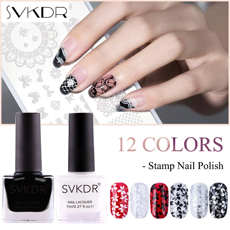 SVKDR 7 мл штамп лак для ногтей и штамповка 12 цветов на выбор спрей Vernis A Ongle | Красота
